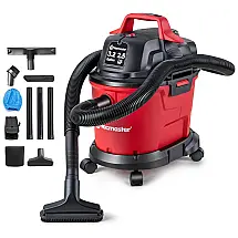 Aspirador de Pó Seco e Úmido 12L com Extensores, 110v, VACMASTER, Azul
