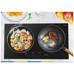 Cooktop Elétrico de Indução 23" 60cm com 2 Queimadores, Controle Digital e Trava para Crianças, 220V 3600W, WISECONN I2H-14, Preto