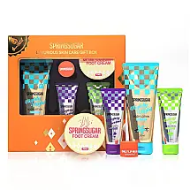 Kit de Cuidado da Pele Feminina, Inclui 2 Pcs Creme de Mãos, Loção Corporal, Creme de Pés e Máscara Lip, SpringSugar.