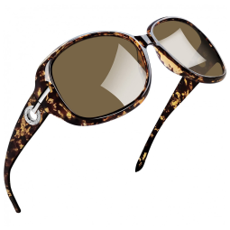 Óculos de Sol Feminino com Proteção UV, Joopin A20, Cristal Âmbar e Marrom