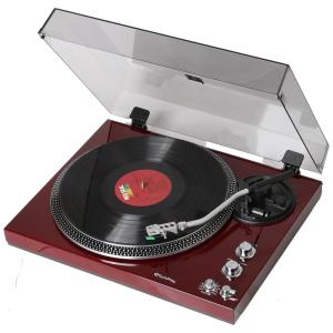 Vitrola Toca Discos TCP4530 3 Velocidades com Seletor de By Pass, 110v, TECH PLAY TCP4530RCA Ch, Vermelho