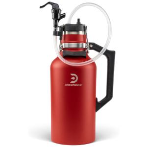DrinkTanks Chopeira Portátil 1.8L com Torneira e Regulador de CO2, Aço Inoxidável, Preto