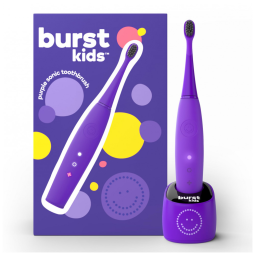 kids Escova de Dentes Elétrica Infantil com 2 Modos para Crianças de 3 anos, BURST, Violeta
