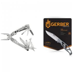 Alicate Multifuncional 15 em 1, Aço Inoxidável com Mini Canivete, Gerber Gear 30001364N, Prata