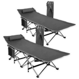 Zone Tech Cama Acampamento, Camping Dobrável Portátil, até 136 kg, ZONETECH, Preto