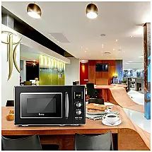 Micro ondas Retro de Bancada 25 Litros Multifuncional, 900W, 110v, SPACO 1, Preto