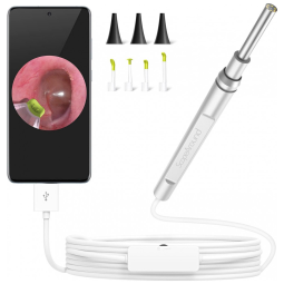 Otoscópio, Digital, Com Camera, Profissional, SCOPEAROUND, Prateado