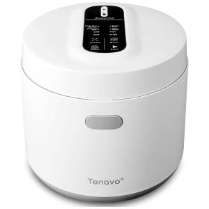 Panela de Arroz Elétrica 3L Multifuncional com Controle de Temperatura e Desligamento Automático, 400W, 110v, TENAVO, Branco