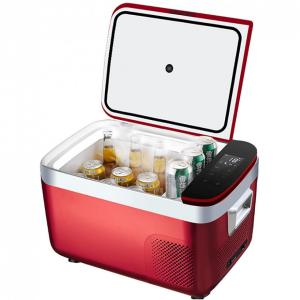 JUNKUN Mini Geladeira, Cooler Automotiva Elétrico Portátil 25L, 110V, Vermelho