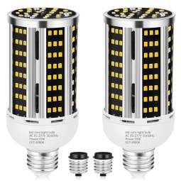 Pacote com 2 Lâmpadas LED de Milho de 35W, Branco Quente 3000K - Equivalente a 300W, Base E26/E39 para Áreas Amplas,YANYCN