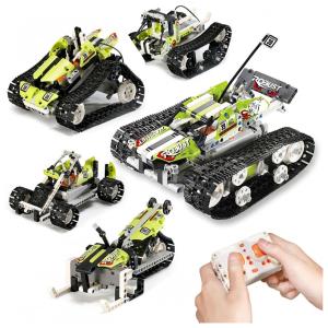 Kit de Construção Carro Inteligente YING 4 em 1 Programável e Recarregável para Crianças de 8 a 14 Anos, YINGXIANG, Amarelo