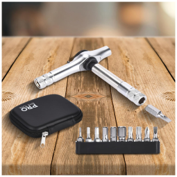 Kit de Reparo Emergencial de Bicicleta e Bolsa de Transporte, 10 Funções, PRO BIKE TOOL, Preto