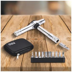 Kit de Reparo Emergencial de Bicicleta e Bolsa de Transporte, 10 Funções, PRO BIKE TOOL, Preto