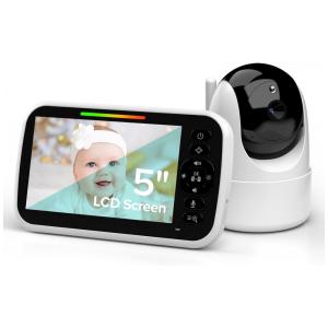 Babá Eletrônica com Câmera, Áudio, Sensor de Temperatura e Conversa Bidirecional, BRUNWA, Branca