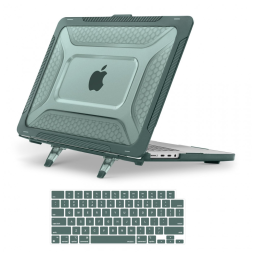 MOSISO Capa Rígida para MacBook Pro 16" 2025-2021, TPU Anti-Choque com Kickstand Dobrável e Teclado, Verde Esmeralda
