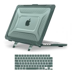 MOSISO Capa Rígida para MacBook Pro 16" 2025-2021, TPU Anti-Choque com Kickstand Dobrável e Teclado, Verde Esmeralda