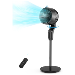 Ventilador de Piso Pedestal com 32 Velocidades, 4 Modos, Ultra Silencioso, 110V 45W, VCK, Preto