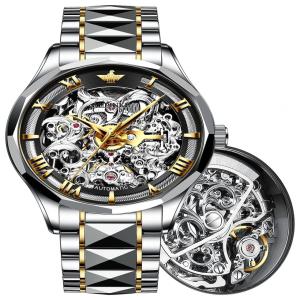 Relógio Masculino Analógico Automático, OUPINKE G 3168, Prateado