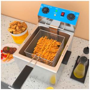 Fritadeira Elétrica Profissional 12 Litros de Capacidade, Aço Inoxidável, 220V 3000W, HUIHJ, Prata