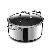 Caldeirão HexClad Híbrido 8 Quartilhos Prata Aço Inox Cerâmica Antiaderente Pode ir ao Forno