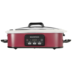 Panela Elétrica Programável 3,7L com Assadeira de Cerâmica e Display LED, 110V 260W, MAGNIFIQUE, Vermelho