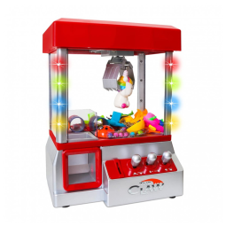 Máquina de Garra Mini Arcade Bundaloo Vermelha com Som e Luzes – Dispensador de Doces e Brinquedos para Crianças