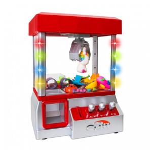 Máquina de Garra Mini Arcade Bundaloo Vermelha com Som e Luzes – Dispensador de Doces e Brinquedos para Crianças