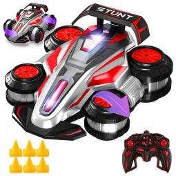 114 Mini Carro de Controle Remoto 2,4GHz 4x4 RC Drift 360° com Luzes e Som, Veículo Acrobático em Pé para Presente,WJWMIRC