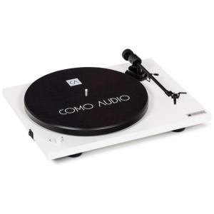 Vitrola Toca Discos Retrô com Pré Amplificador e Bluetooth, 110v, COMO AUDIO, Branco