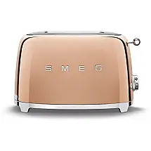 Torradeira Elétrica Smeg, 2 Fatias, Aço Inoxidável, Rose Dourado 110V