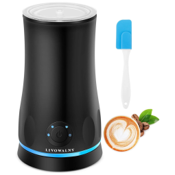 Espumador Elétrico Automático 250 mL, Aço Inoxidável, 110v, LIVOWALNY LV MF6100, Preto