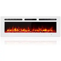 Lareira Elétrica de Embutir A43x127L com Controle Remoto, 110V 1500W, Maxhonor, Branco