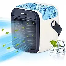 LISOPO Climatizador Portátil Recarregável com Luz LED em 7 Cores, Branco