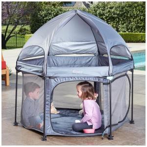 Berço Portátil e Dobrável Infantil Zero Insetos para Passeios e Viagens, HICCAPOP HP PLAYPOD48D, Cinza