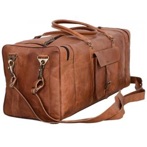 Bolsa de Viagem Masculina s Clássica de Couro, KOMALS PASSION LEATHER, Marrom