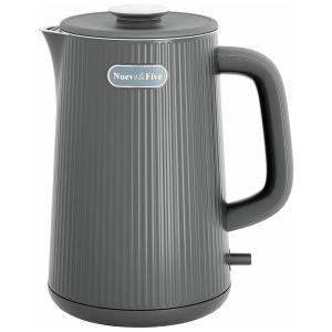 Chaleira Elétrica NueveFive 1.7L, Design Dupla Parede em Aço Inoxidável 304, Desligamento Automático, 1200W - Cinza