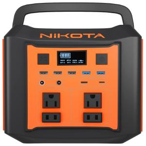 Nikota Gerador de Energia Solar Portátil 296Wh 300W com 4 Tomadas AC e 5 USB, 110V