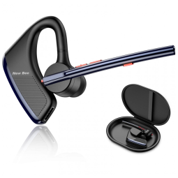 Fone de ouvido sem Fio Headset Bluetooth para Chamadas com Microfone, NEW BEE, Preto