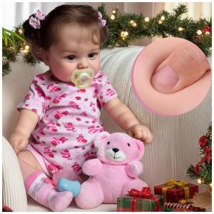 Bebê Recém-Nascido Newborn, Boneca Realista Reborn JIZHI 50 cm - Sensação de Bebê Real, Adorável e Sorridente, com Caixa de Presente