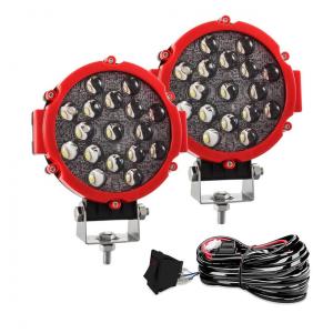 Farol de Milha LED Off Road com 5100 Lúmens e Luz Branca IP68 12V 24V, 51W, 2Un, Spead Vmall, Vermelho
