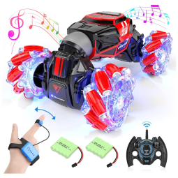 Carrinho de Controle Remoto, 4WD 2.4 Ghz, 360 com Bateria Recarregável, POWEREXTRA, Vermelho