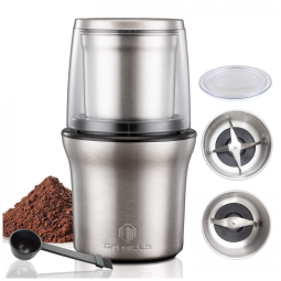 Moedor de Café Elétrico em Aço Inoxidável, 110V 200W, DR MILLS DM7412M, Prata