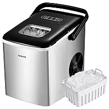 NOVETE Máquina de Gelo Automática Portátil até 11 kg de Gelo em 24h, 110V, Prata