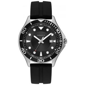 Relógio Masculino Analógico Quartzo de Aço Inoxidável, Silicone, BULOVA 43B154, Preto