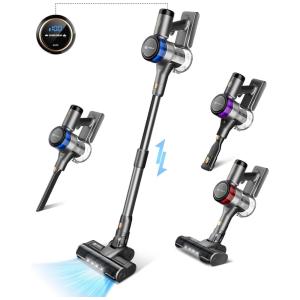 Aspirador de Pó Multifuncional UMLo S9 sem Fio com Acessórios, Indução Inteligente e Sucção Potente 28000PA, 11OV 400W, Preto