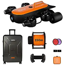 Drone Aquático Inteligente Geneinno Laranja com Câmera 4K UHD, Vídeo e Luz LED Integrada