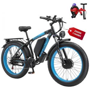 Bicicleta Elétrica para Adultos 4000W Pico de Potência com Motor Duplo Sem Escova 48V 23Ah Bateria Removível Bicicleta Elétrica 26 Polegadas