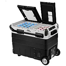 Geladeira Portátil 49L com Modo Sorvete e Zona Dupla, 12V JOYTUTUS, Preta