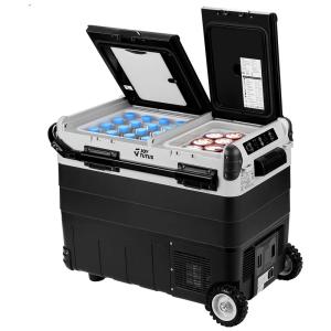 Geladeira Portátil 49L com Modo Sorvete e Zona Dupla, 12V JOYTUTUS, Preta