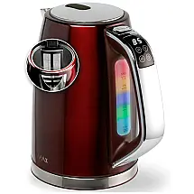Chaleira Elétrica Max MXEK01S02 1.7L em Aço Inoxidável com Desligamento Automático e Proteção Contra Fervura, 110V 1500W, Vermelha